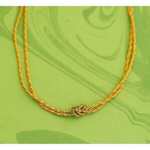 Vintage Tied Fashionable Gold Tone Necklace 32 inch by Avon - W10